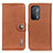 Leather Case Stands Flip Cover Holder K02Z for OnePlus Nord N200 5G Brown