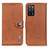 Leather Case Stands Flip Cover Holder K02Z for Oppo A53s 5G Brown