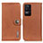 Leather Case Stands Flip Cover Holder K02Z for Xiaomi Poco F4 5G Brown