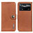 Leather Case Stands Flip Cover Holder K02Z for Xiaomi Redmi Note 11E Pro 5G Brown