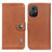 Leather Case Stands Flip Cover Holder K02Z for Xiaomi Redmi Note 11R 5G Brown