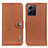 Leather Case Stands Flip Cover Holder K02Z for Xiaomi Redmi Note 12 4G Brown