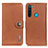 Leather Case Stands Flip Cover Holder K02Z for Xiaomi Redmi Note 8 (2021) Brown