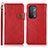 Leather Case Stands Flip Cover Holder K03Z for OnePlus Nord N200 5G Red