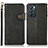 Leather Case Stands Flip Cover Holder K03Z for Oppo Reno6 5G Black