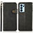 Leather Case Stands Flip Cover Holder K03Z for Oppo Reno6 Pro 5G India Black
