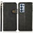 Leather Case Stands Flip Cover Holder K03Z for Oppo Reno6 Pro+ Plus 5G Black