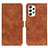 Leather Case Stands Flip Cover Holder K03Z for Samsung Galaxy A23 4G Brown