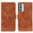 Leather Case Stands Flip Cover Holder K03Z for Samsung Galaxy F13 4G Brown