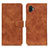 Leather Case Stands Flip Cover Holder K03Z for Samsung Galaxy XCover 6 Pro 5G Brown