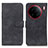 Leather Case Stands Flip Cover Holder K03Z for Vivo X90 Pro+ Plus 5G Black