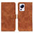 Leather Case Stands Flip Cover Holder K03Z for Xiaomi Mi 12 Lite NE 5G Brown
