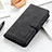 Leather Case Stands Flip Cover Holder K03Z for Xiaomi Redmi 9T 4G Black