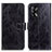 Leather Case Stands Flip Cover Holder K04Z for Oppo A95 4G Black