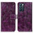 Leather Case Stands Flip Cover Holder K04Z for Oppo Reno6 5G Purple