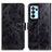 Leather Case Stands Flip Cover Holder K04Z for Oppo Reno6 Pro 5G India Black