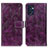 Leather Case Stands Flip Cover Holder K04Z for Oppo Reno7 5G Purple