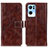 Leather Case Stands Flip Cover Holder K04Z for Oppo Reno7 Pro 5G Brown