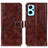 Leather Case Stands Flip Cover Holder K04Z for Realme 9i 4G Brown