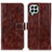 Leather Case Stands Flip Cover Holder K04Z for Samsung Galaxy M33 5G Brown