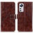 Leather Case Stands Flip Cover Holder K04Z for Xiaomi Mi 12X 5G Brown