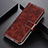 Leather Case Stands Flip Cover Holder K04Z for Xiaomi Redmi 9T 4G Brown