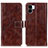 Leather Case Stands Flip Cover Holder K04Z for Xiaomi Redmi A1 Brown