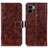 Leather Case Stands Flip Cover Holder K04Z for Xiaomi Redmi A1 Plus Brown