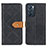 Leather Case Stands Flip Cover Holder K05Z for Oppo Reno6 5G Black