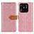 Leather Case Stands Flip Cover Holder K05Z for Xiaomi Redmi 10 Power Pink