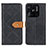 Leather Case Stands Flip Cover Holder K05Z for Xiaomi Redmi 10C 4G Black
