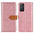 Leather Case Stands Flip Cover Holder K05Z for Xiaomi Redmi Note 11 Pro 4G Pink