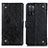 Leather Case Stands Flip Cover Holder K06Z for Oppo A53s 5G Black