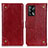 Leather Case Stands Flip Cover Holder K06Z for Oppo A95 4G Red