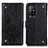 Leather Case Stands Flip Cover Holder K06Z for Oppo F19 Pro+ Plus 5G Black