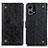 Leather Case Stands Flip Cover Holder K06Z for Oppo F21s Pro 4G Black
