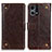 Leather Case Stands Flip Cover Holder K06Z for Oppo F21s Pro 4G Brown