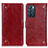 Leather Case Stands Flip Cover Holder K06Z for Oppo Reno6 5G Red