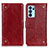 Leather Case Stands Flip Cover Holder K06Z for Oppo Reno6 Pro 5G India Red