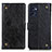 Leather Case Stands Flip Cover Holder K06Z for Oppo Reno7 5G Black