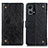 Leather Case Stands Flip Cover Holder K06Z for Oppo Reno8 4G Black