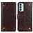 Leather Case Stands Flip Cover Holder K06Z for Samsung Galaxy F13 4G Brown