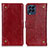 Leather Case Stands Flip Cover Holder K06Z for Samsung Galaxy M53 5G Red