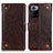 Leather Case Stands Flip Cover Holder K06Z for Xiaomi Poco X3 GT 5G Brown