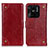 Leather Case Stands Flip Cover Holder K06Z for Xiaomi Redmi 10 India Red