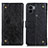 Leather Case Stands Flip Cover Holder K06Z for Xiaomi Redmi A1 Plus Black