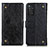 Leather Case Stands Flip Cover Holder K06Z for Xiaomi Redmi Note 11 4G (2022) Black