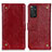Leather Case Stands Flip Cover Holder K06Z for Xiaomi Redmi Note 11 4G (2022) Red