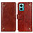 Leather Case Stands Flip Cover Holder K06Z for Xiaomi Redmi Note 11E 5G Light Brown