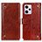 Leather Case Stands Flip Cover Holder K06Z for Xiaomi Redmi Note 12 Explorer Light Brown